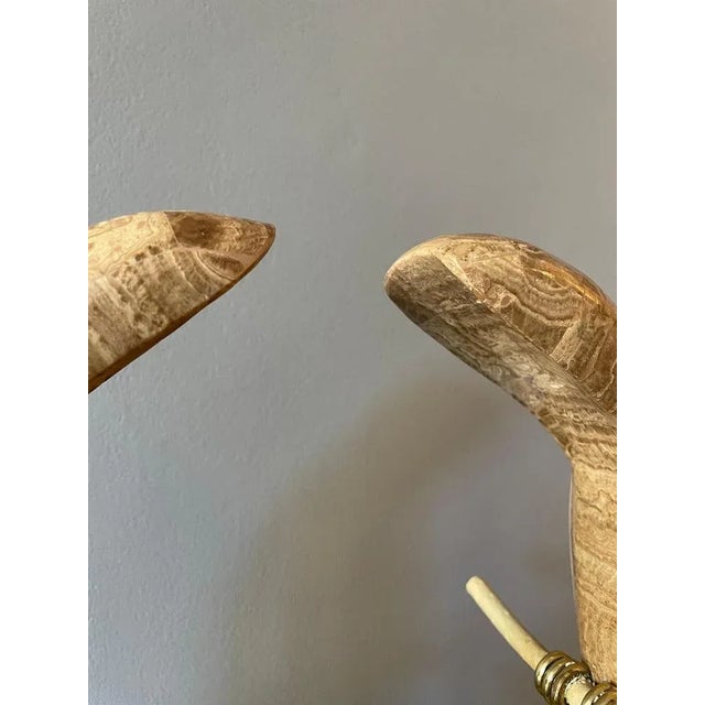 Tessellated Marble Perched Birds, 1980, Set of 2 For Sale - Image 9 of 13