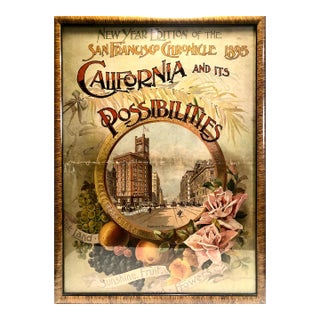 Framed 1895 San Francisco Chronicle New Year’s Cover "California and Its Possibilities" For Sale