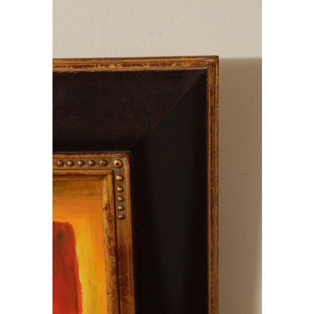 Textile Abstract Expressionism Framed Color Block Painting For Sale - Image 7 of 12