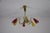 Metal Colorful Mid-Century Brass 6-Arm Sputnik Chandelier, 1950s For Sale - Image 7 of 9
