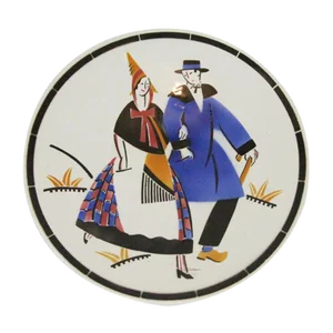 Art Deco Ceramic Plate from K et G, 1930s