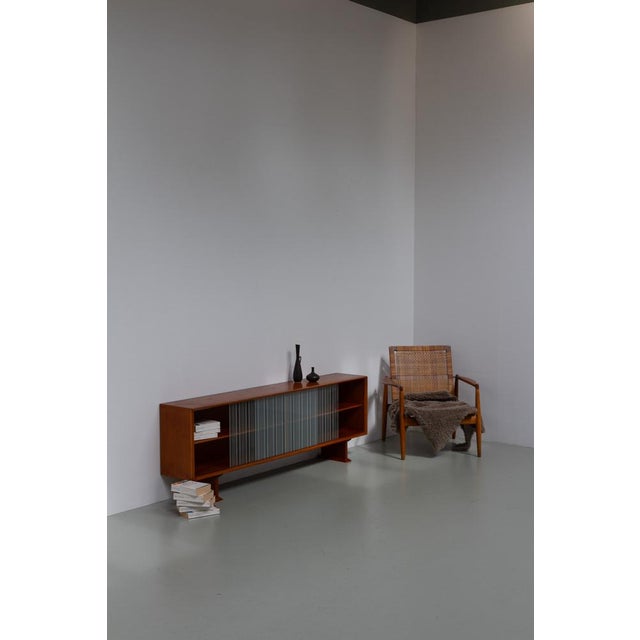 Danish Modern Low Teak Sideboard with Etched Glass Doors from Skovby, 1960s For Sale - Image 18 of 18