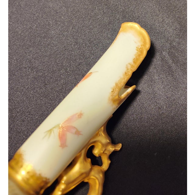 Ceramic Antique m.e.v. Limoges Blush Ivory Dragon Ewer – French Porcelain, C. 1891–1910 For Sale - Image 7 of 7