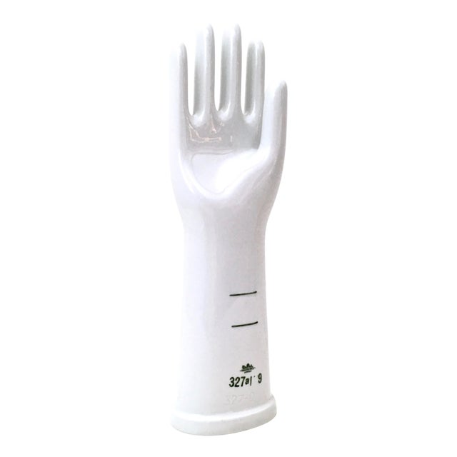 Vintage White Glazed Porcelain Glove Mold from Rosenthal, 1970s For Sale