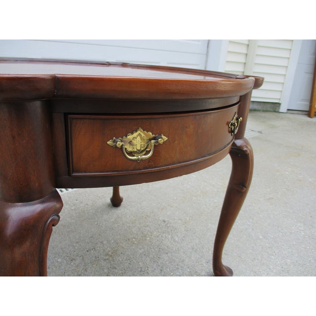 Burl Walnut Queen Anne Round Side Table Chairish