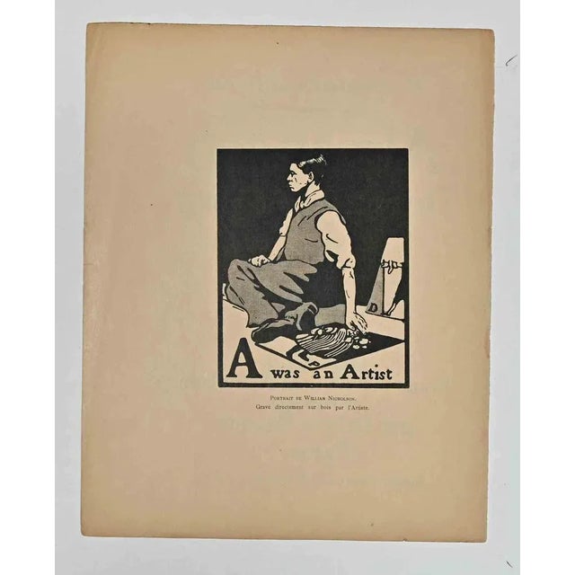 Modern William Nicholson, A Was an Artist, Wood Engraving, 1898 For Sale - Image 3 of 3