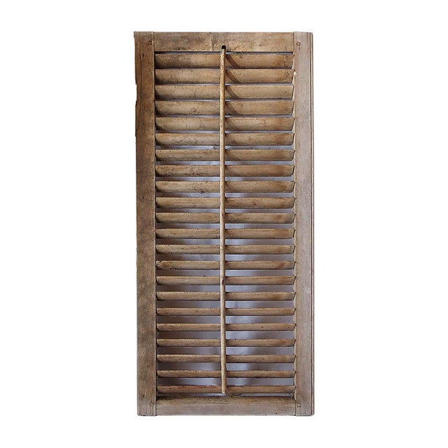 Early 20th Century Rustic Wooden Unpainted Adjustable Window Shutters