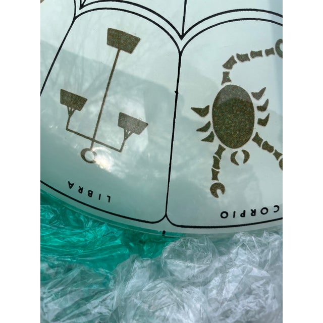 1970s Mid-Century Modern Etched Zodiac Horoscope Flush Mount Light Fixture Shade For Sale In Nashville - Image 6 of 8