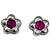 1 Carat Natural Round Ruby Stud Earrings 14 Karat White Gold, Post Back For Sale - Image 10 of 18