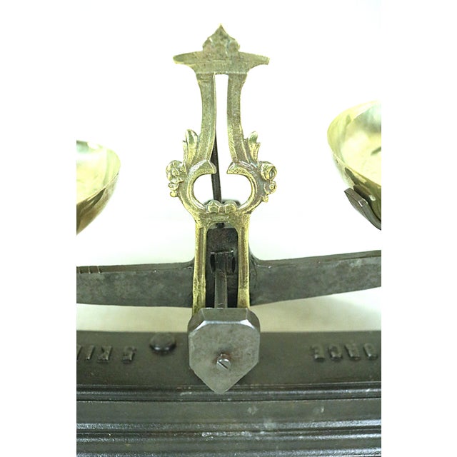Gray Late 19th Century French, Brass and Iron Store Scale For Sale - Image 8 of 8