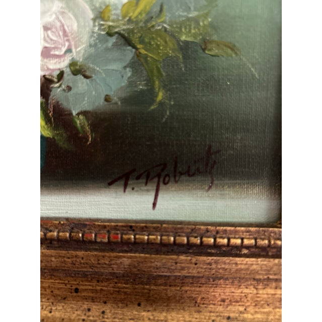 Vintage Signed Floral Still Life Painting in Gilt Frame For Sale - Image 11 of 13