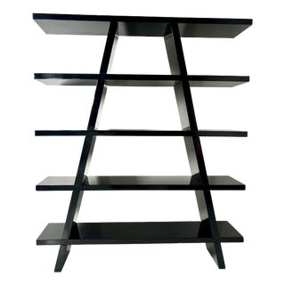 Black Lacquered Bookshelf, Italy, 1980s For Sale