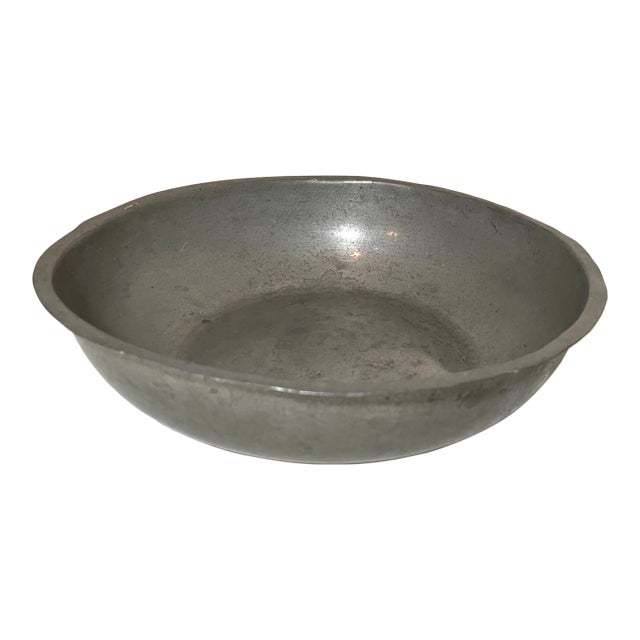 Rare Antique 18th Century 1700s Handmade English Pewter Centerpiece Fruit Bowl For Sale