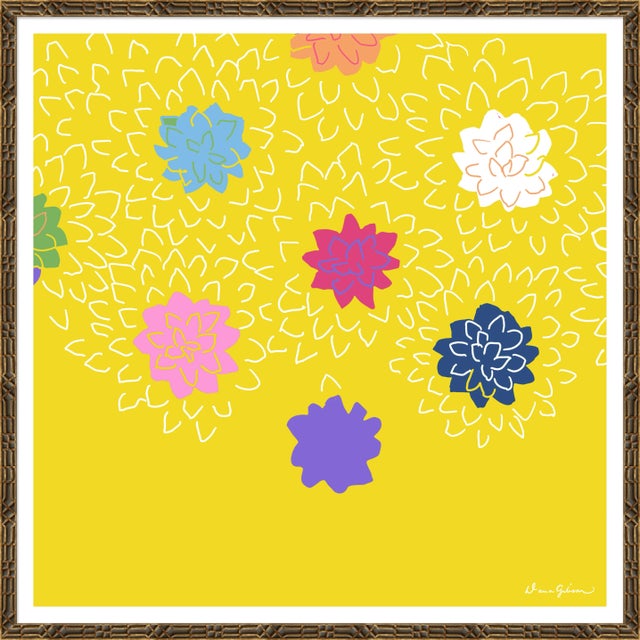 Contemporary Chrysanthemums By Dana Gibson, Framed Art Print For Sale - Image 3 of 3