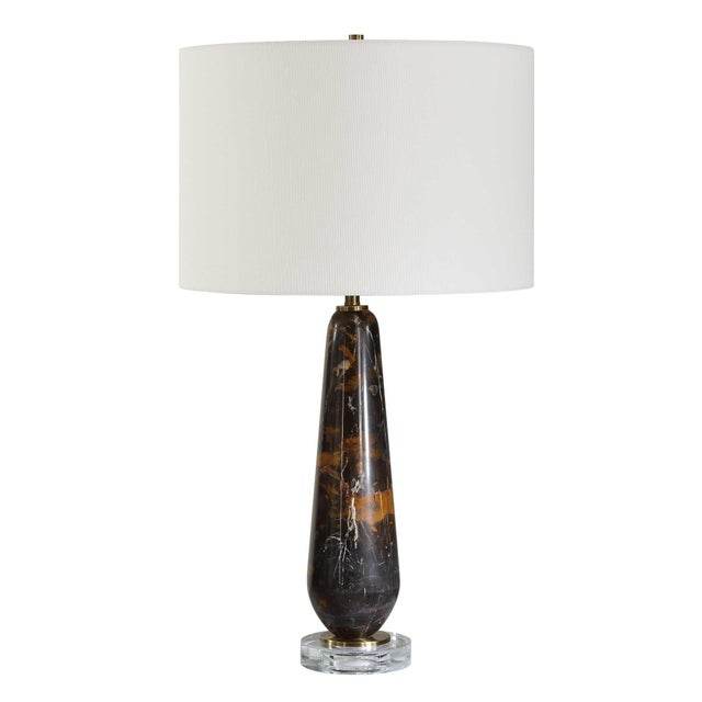 Kenneth Ludwig Chicago Dames Dark Marble Table Lamp For Sale - Image 4 of 6