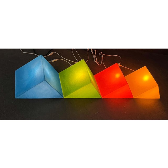 Postmodern Yellow Prism Shape Floor or Table Lamp from Heico, 1980s For Sale - Image 12 of 18