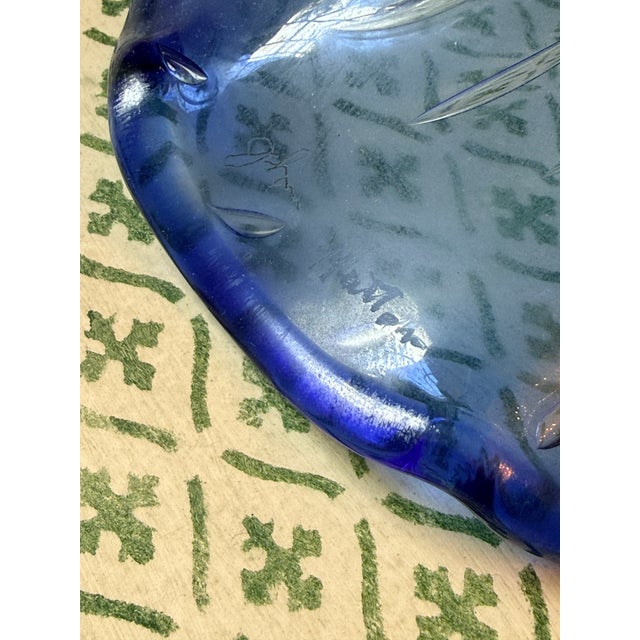 Late 20th Century Italian Cobalt Blue Sirena Table Lamps by John Hutton for Donghia - Pair For Sale In Washington DC - Image 6 of 11