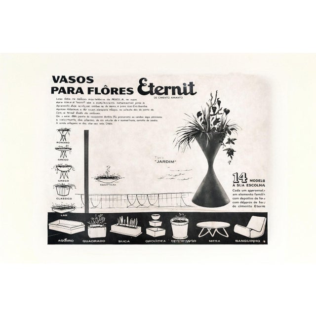 Hour-Glass shaped Planter in Fiber Cement with Iron Base, Willy Guhl, 1960s - Lot 857 For Sale - Image 10 of 11