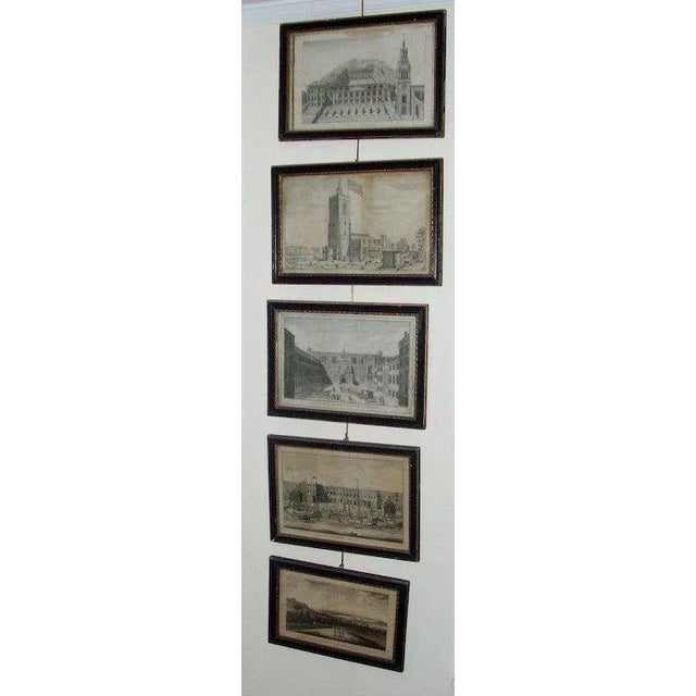 A rare set of five Views of London in original Hogarth frames and glazing. Views include: 1. Christ's Hospital - Toms & C....