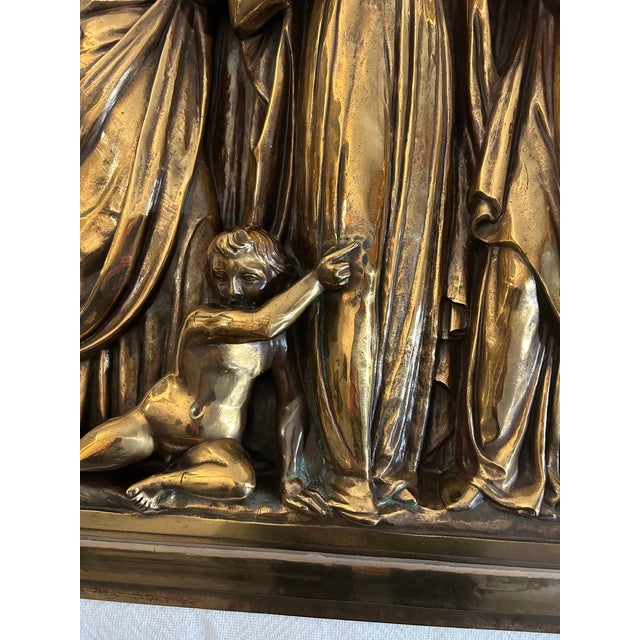 Mid 19th Century F. Barbedienne Foundry 19th Cen. Bronze Neoclassical Wall Plaque For Sale - Image 5 of 13
