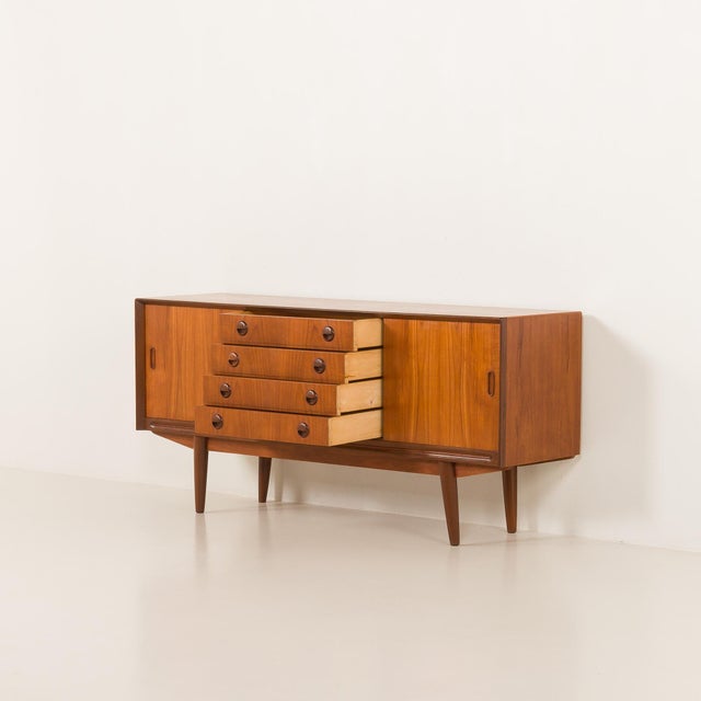Mid-Century Danish Teak Sideboard with Bar Cabinet, 1950s For Sale - Image 9 of 18