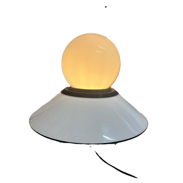1970s Space Age Double Light Lamp in Glass and Steel, 1970s For Sale - Image 5 of 18
