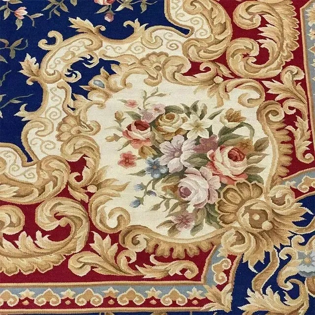 1990s Handwoven French Style Aubusson Area Rug 9’0″ X 12’0″ For Sale - Image 11 of 12