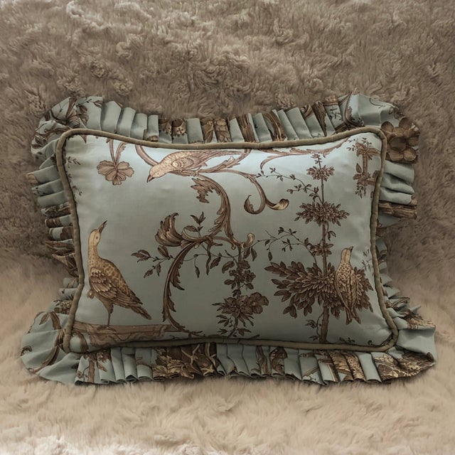 Brunschwig & Fils Vintage Brunschwig & Fils Kininvie Toile Pillow With Down Feather Insert For Sale - Image 4 of 12
