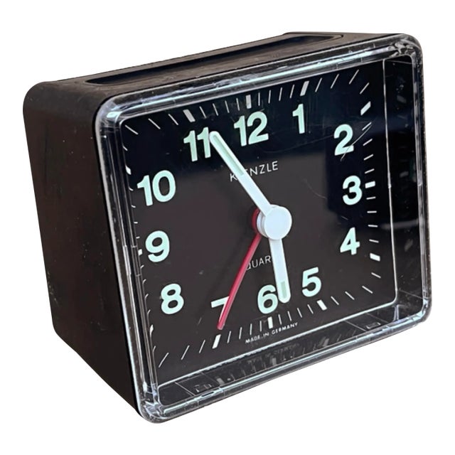 Black Pop Art Quartz Alarm Clock Kienzle, Germany, 1970s For Sale