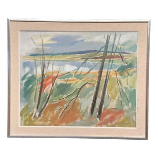 Birger Strååt, Landscape, 1950s, Oil Painting on Canvas, Framed For Sale