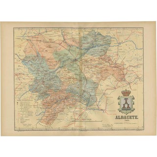 Map of Spanish Landscape and Infrastructure, 1902 For Sale