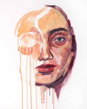 "Melancholia" Contemporary Original Portrait Oil Painting by Elizabeth Becker