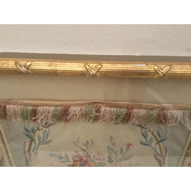 Textile Antique Framed Aubusson Tapestry Pillow For Sale - Image 7 of 9