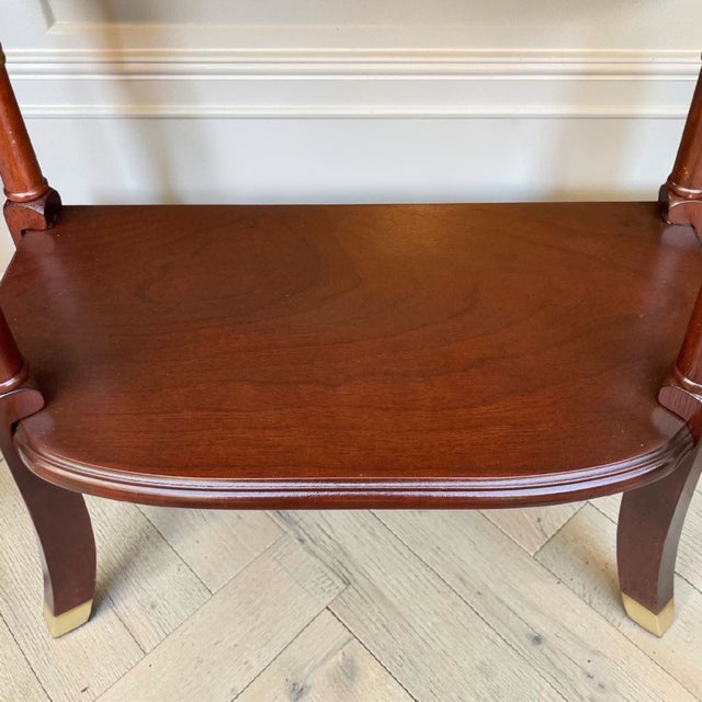 Vintage Cherry Faux Bamboo Bedside Tables | Pair of Hollywood Regency Nightstands | End Tables, A Pair For Sale - Image 9 of 10