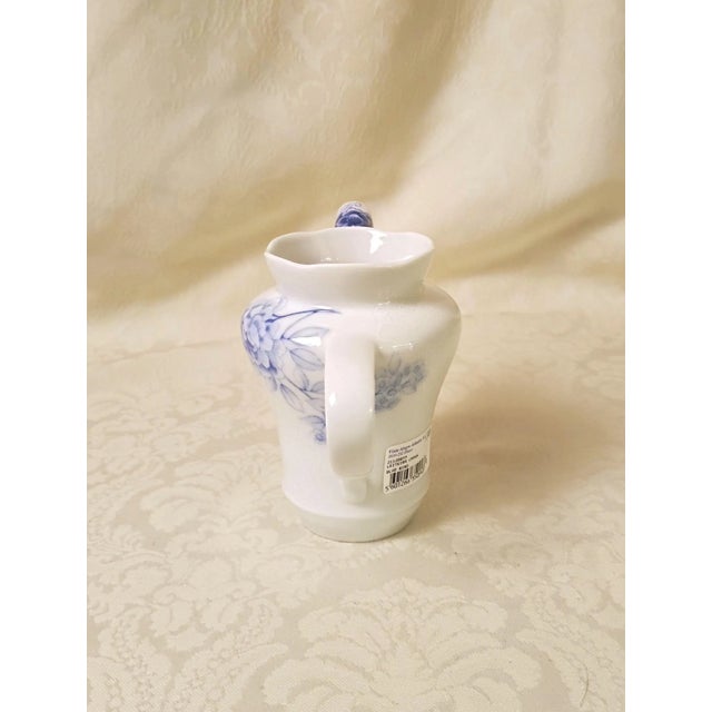Ceramic Vista Alegre Blue Bird Milk Jug Crown Model Porcelain Creamer Pitcher Discontinued Portugal Chinoiserie Replacement Tableware For Sale - Image 7 of 8