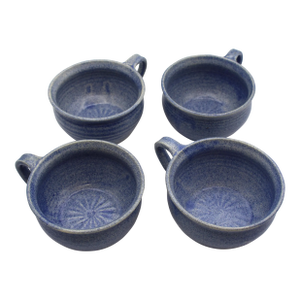 1992 Set of 4 American John Garrau Pottery Soup Mugs