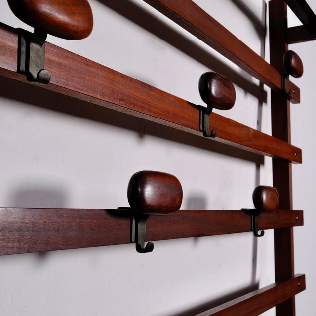 Brown Vintage Wooden Coat Stand by Carlo Enrico Longhi for Elam, 1960s For Sale - Image 8 of 16
