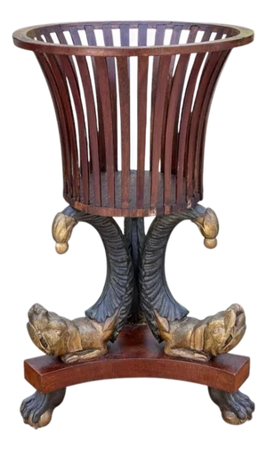 Hollywood Regency Style, Mahogany, Parcel Gilt, Cellarette, England, 19th Century