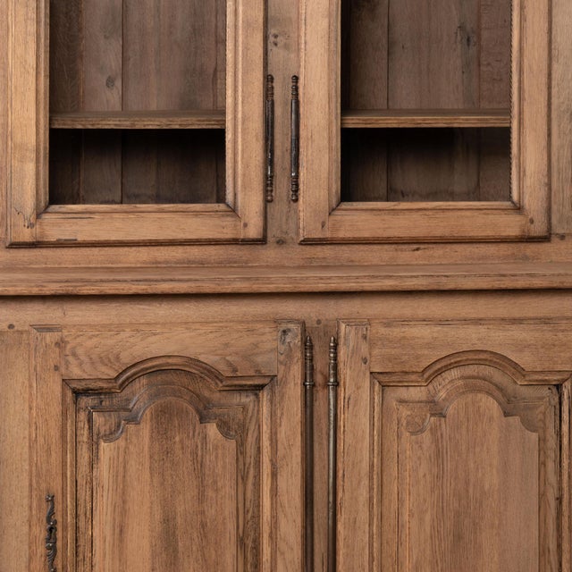 Wood Large 20th Century French Bleached Oak Bookcase Display Cabinet For Sale - Image 7 of 10