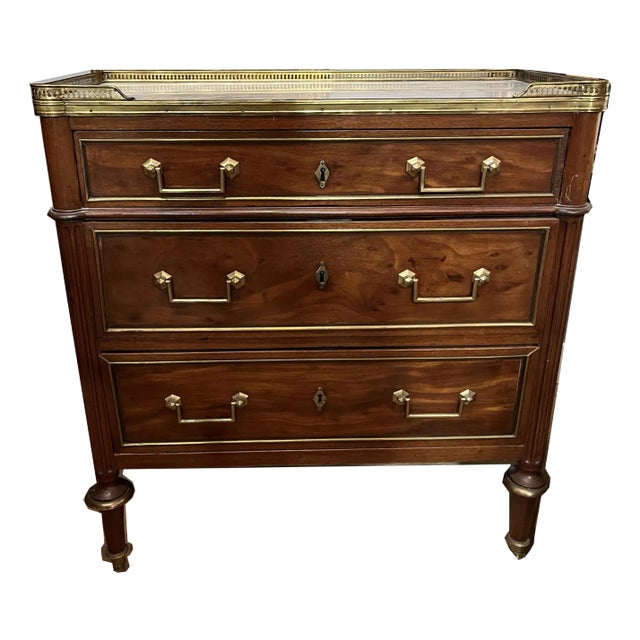 18th Century Louis XVI Style Epoque Mahogany Officer's Commode For Sale