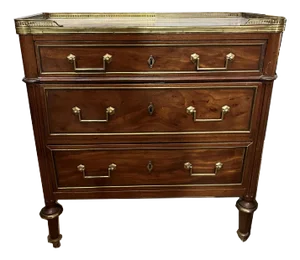 18th Century Louis XVI Style Epoque Mahogany Officer's Commode