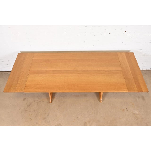 Stickley Mission Oak Arts & Crafts Trestle Base Extension Dining Table For Sale In South Bend - Image 6 of 12