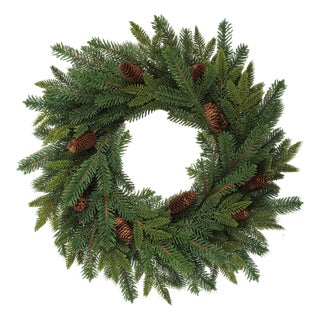 Pine and Pinecone Wreath 24"D For Sale