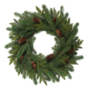Pine and Pinecone Wreath 24"D