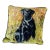 Vintage Needlepoint Black Labrador Retriever Pillow For Sale