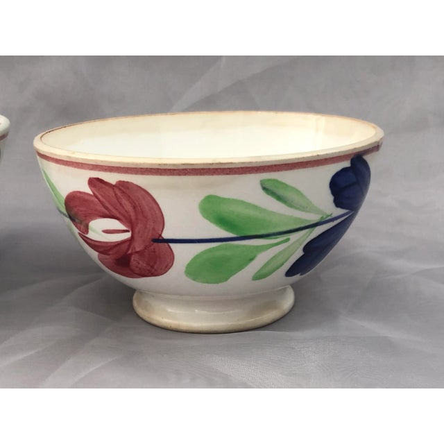 Blue Antique Mismatched Chine Bowl- Set of 3 For Sale - Image 8 of 13