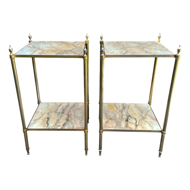 Marble Side Tables, 1950s, Set of 2 For Sale