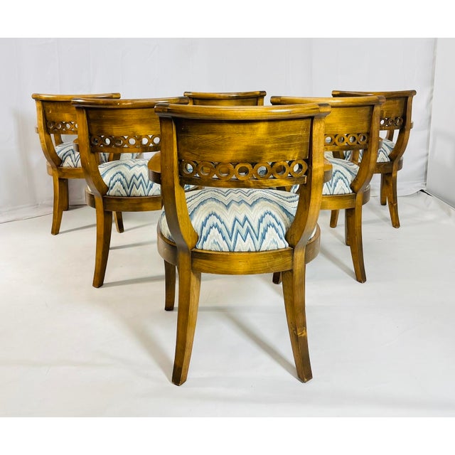 Wood Set of 6 Solid Wood Dining Room Armchairs, Usa 1970s For Sale - Image 7 of 12