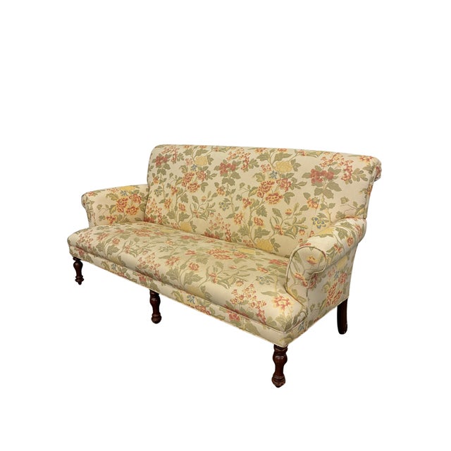 Baker Furniture Company Late 20th Century Baker Furniture Milling Road English Traditional Floral Roll Arm Sofa For Sale - Image 4 of 12