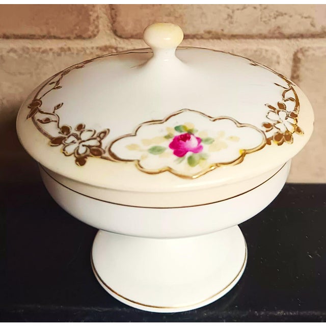 Antique Nippon Morimura 1891~1921 Button, Trinket, Porcelain Pedestal Dish. For Sale - Image 13 of 18